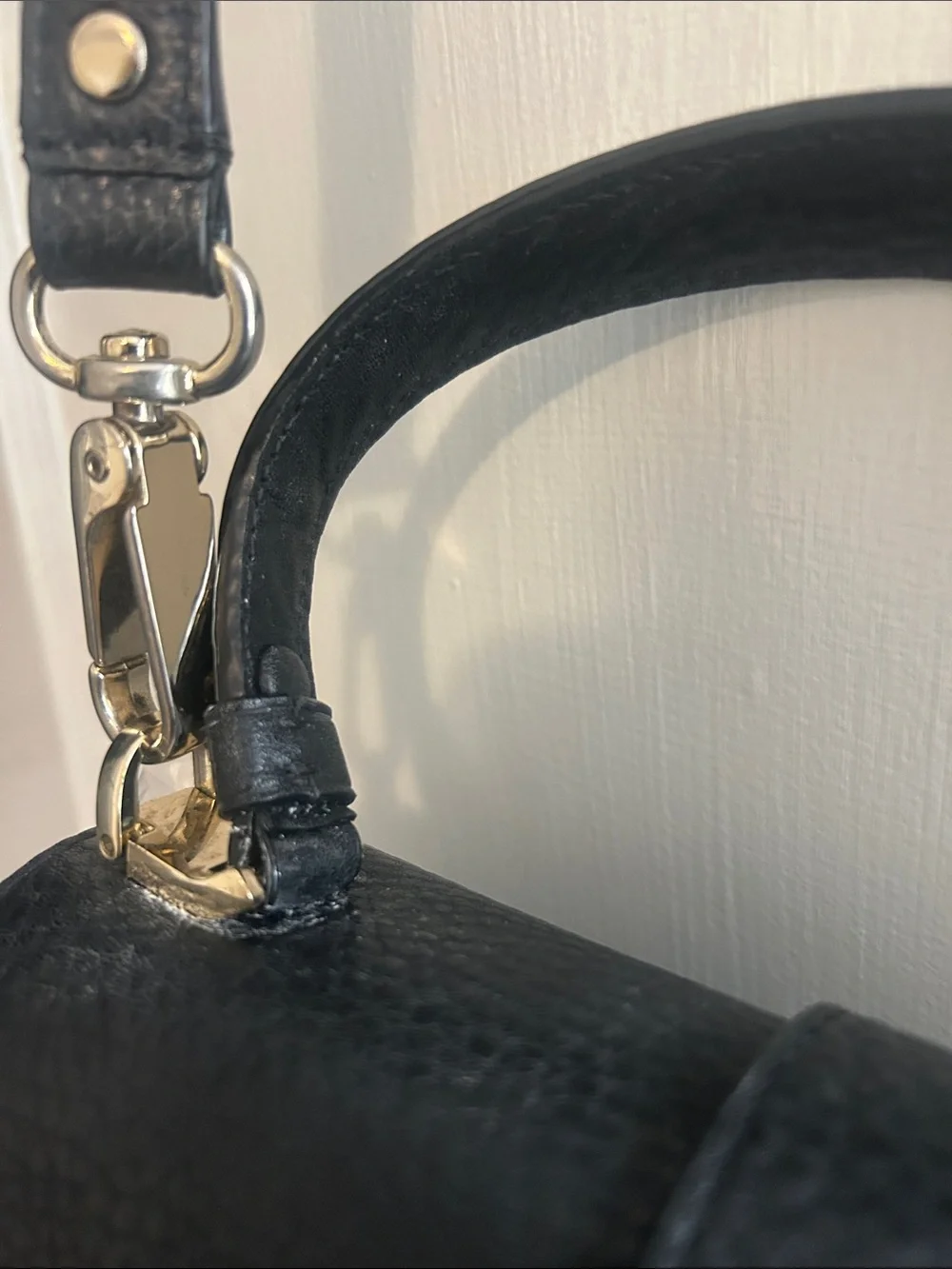 kate spade Black Pebbled Leather Satchel with Top Handle